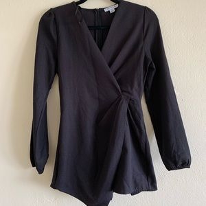 Favlux black long sleeve romper
